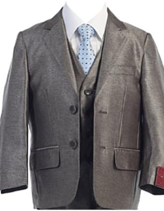 Fougerkids 5 Piece Shiny Silver Boys Formal Suit Size 6