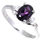 0.7ct Genuine Natural Amethyst Gemstone and Diamond 10k White Gold Ring