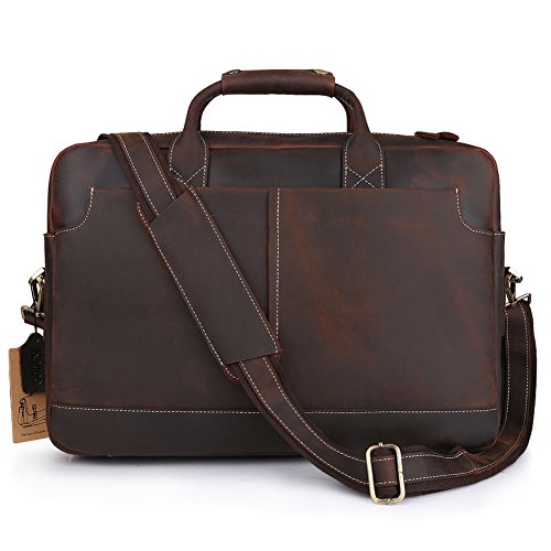 Kattee vintage simple look real leather 17"laptop …