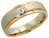 14k Two tone Gold Comfort Fit Solitaire Mens Ring, w/ 0.18 Carat Brilliant Cut Diamond, 1/4 in. (7mm) wide, size 10.5 41ffpaW5P9L. SL160 14k Two tone Gold Comfort Fit Solitaire Mens Ring, w/ 0.18 Carat Brilliant Cut Diamond, 1/4 in. (7mm) wide, size 10.5