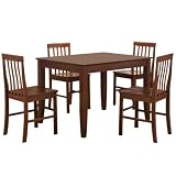 Walker Edison 5-Piece Solid Wood Dining Set