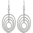 Ladies Dangle Drop Multiple Oval Earrings in 7.4 Grams of Sterling Silver