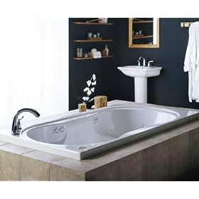 Jacuzzi Real Whirlpool Bathtub Spa with RapidHeat Heater and 2-Speed Motor, White