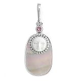 Sterling Silver Pink Mother-of-Pearl Pendant by Sajen