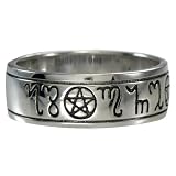 Sterling Silver Handfasting Theban Pentacle Wedding Ring (sz 4-15) Sterling Silver Handfasting Theban Pentacle Wedding Ring (sz 4-15)
