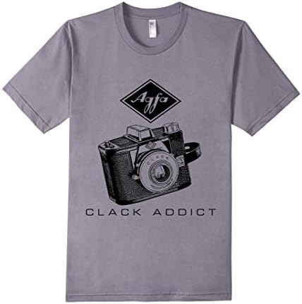 Burning Fuse Clack Addict Retro Toy Camera T-Shirt - Male Medium - Slate