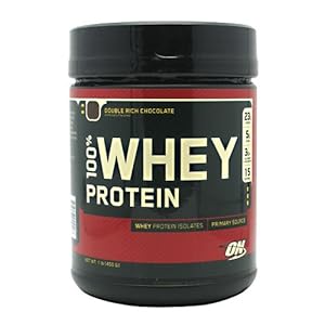 Optimum Nutrition 100% Whey Protein, Double Rich Chocolate, 1 Pound (Pack of 2)