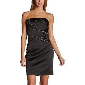 ABS Allen Schwartz Women's Exposed Zipper Satin Dress