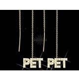 Threader Earrings with Gold Chain Pet Gem