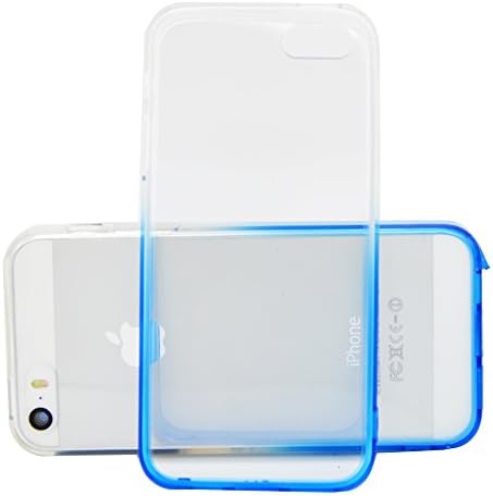 5s Case, iPhone 5 Case, FYee Slim AIR CUSHION [Invisible] Clear Back Panel + TPU Bumper Dual Protective Cover Girls Cases for Apple iPhone SE/5s/5 - Clear/Blue