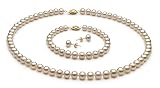 PearlsOnly Parure en Perles Blanche 6-7mm AA Eau douce