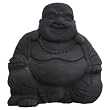 Black Casted Stone Happy Buddha Statue