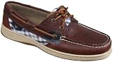 Women's Sperry, Bluefish 2 eye Boat Casual TAN NAVY PLAID 5.5 M