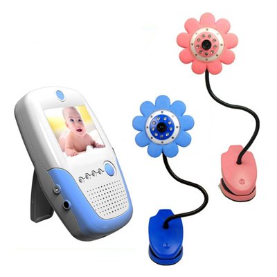 1 plus 2(pink and blue)Handheld 2.5 Video Color Baby Monitor Interference Free Digital Wireless Video Monitor -(Day & Night) (Video & Audio) Infant Nursery Monitor with rechargeable receiver w/ 2 Packs CCTV Surveillance Cameras "
