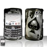 BLACK SPADE ACE SKULL SNAP ON HARD SKIN FACEPLATE PHONE SHIELD COVER CASE FOR BLACKBERRY CURVE 8300 8310 8330 + BELT CLIP