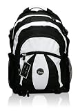SPEAR Schulrucksack MATRIX Laptoprucksack mit Polsterfach 15,4 Zoll + Regenh&uuml;lle / WEISS SCHWARZ