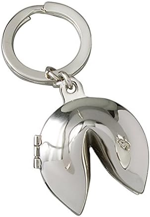 Fortune Cookie Key Chain, Nickel Plated