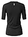 JJ Perfection Women's Short Sleeve Sweater Top With Back Keyhole Closure