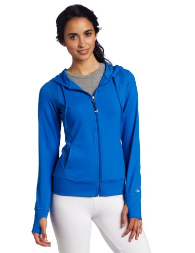 Alo Sport Women's Mesh Inset Synergy Capri Hoodie, Blue Dazzle, Large On Sale