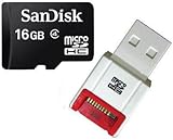 SanDisk 16GB 16G microSD microSDHC SD SDHC Card Class 4 C4 with SD Adapter  ....