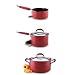 KitchenAid Gourmet Essentials Hard-Base Ceramic Non-stick Cookware Range, Red