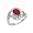 8x6MM 1.40 CT Garnet & Diamond Ring In Sterling Silver In Size 7 (Available in Sizes 6 - 9)