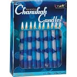 Hanukkah Blue and White Stripe 9mm Candles 45ct