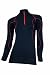 BRUBECK activity Damen Laufshirt (Trikot langarm Zip Fitness Funktionswäsche), Modell: LS01040 Größe:L Farbe: schwarz/rot