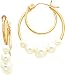 14K Gold Fancy Cultured Pearl Hoop Earrings Jewelry