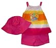 Girls 2pc Luau Beach Dip Dyed Short Set with Hat ~ Size (4T-6x)