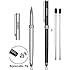MeKo&reg; 2PCs [2-in-1 Micro-Fiber Series] Dual Purpose Stylus/Styli Pen **MICRO FIBER TIP(replaceable) + FINE BALL PEN(refillable)**For all Touch Screen Smartphones and Tablets -(Black & Silver) -{New Upgraded Version}