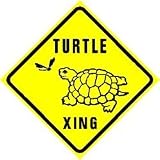 TURTLE CROSSING sign * street aminal reptile