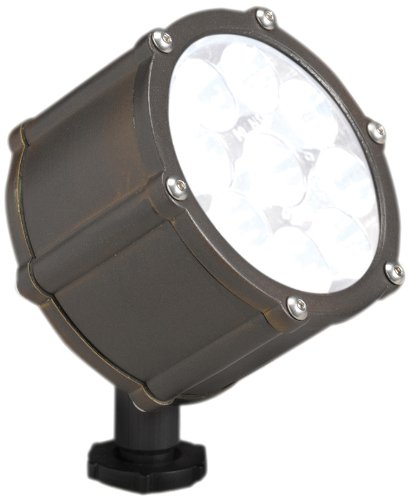 Best Price Kichler Lighting 15752BBR LED Accent Light 9-Light Low Voltage 35 Degree Flood Light, Bronzed Brass with Clear Tempered Glass Lens