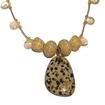 Citrine Necklace 02 Pendant Dalmatian Jasper Yellow Faceted Crystal Healing 19