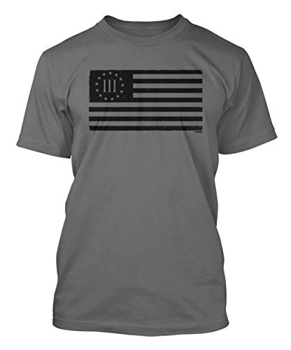 Three Percenter Flag Men's T-shirt (2XL, CHARCOAL)