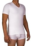 Underworks Cotton Concealer Compression V-neck T-shirt Top, X-large, White