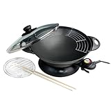 Maxi-Matic EWK-606 Elite Gourmet 5-Quart Cast Nonstick Electric Wok with Glass Lid, Black