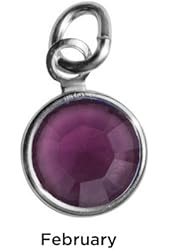 Sterling Silver Mother's Loving Embrace Purple Crystal Charm