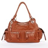 LECONI Handtasche Damentasche Leder cognac