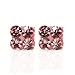 Mixed Color Wholesale Nickel-free Lead-free CZ Crystal Stainless Steel Stud Earrings for girls, 1 Carats Each Pair