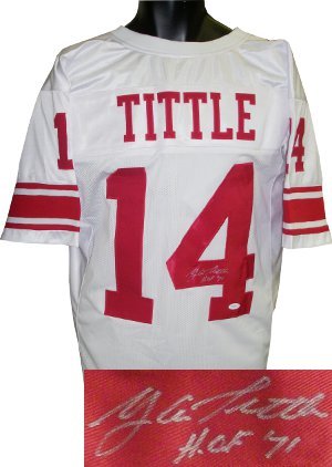 Y.A. Tittle Signed New York Giants Jersey - HOF 71