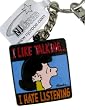 Peanuts Snoopy keyring / zipper pull - I Like Talking Lucy metal keychain