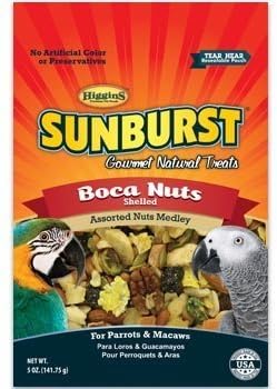 Higgins Sunburst Boca Nuts Gourmet Treats for Parrots &amp; Macaws, 5 oz. by Higgins Pet Food