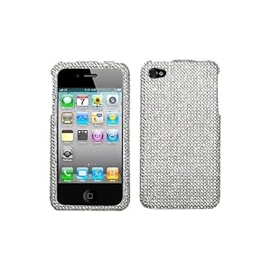 iPhone 4 Full Diamond Graphic Case - Silver