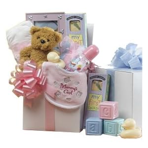 Sweet Baby Care Package with Teddy Bear - New Baby Gift Basket - BABY GIRL PINK