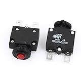 uxcell　回路遮断器　オーバーロードプロテクター　AC 125V/250V　4A　レッド　リセットボタン　2個入り