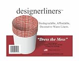 Designerliners Red Gingham Pattern Biodegradable Plastic Kitchen Trash Bags - For Kitchen, Bathroom, Den, Child's Room, Office. - Green Eco-Friendly Home Decor - "Dress the Mess!" - 12 Pack - 7 Gallons - 21 by 24 - USA Made