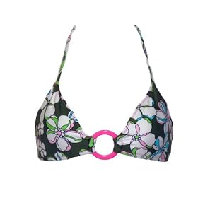 Buy Ocean Pacific Olive Floral Swimsuit-top w Pink Rings S by Ocean Pacific