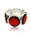 Red Silver Round Circle Stretch Bracelet Fashion Jewelry