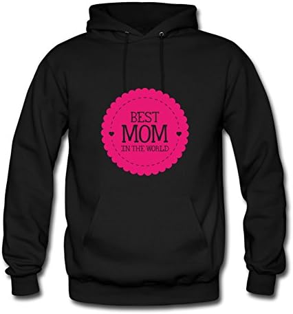 Men Hoodies Casual Best Mom In The World Printed X-large With Organic Cotton Black